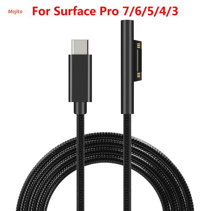 Mojito 1.5m Usb Type-C Power Supply Charger Adapter 15v 3A Pd Fast Charging Cable For Microsoft- Surface Pro 3 4 5 6 7