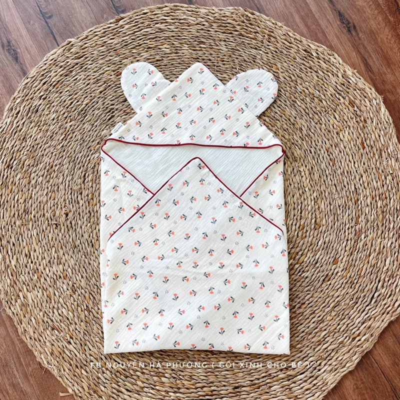 Khăn ủ choàng xô muslin 4 lớp cho bé