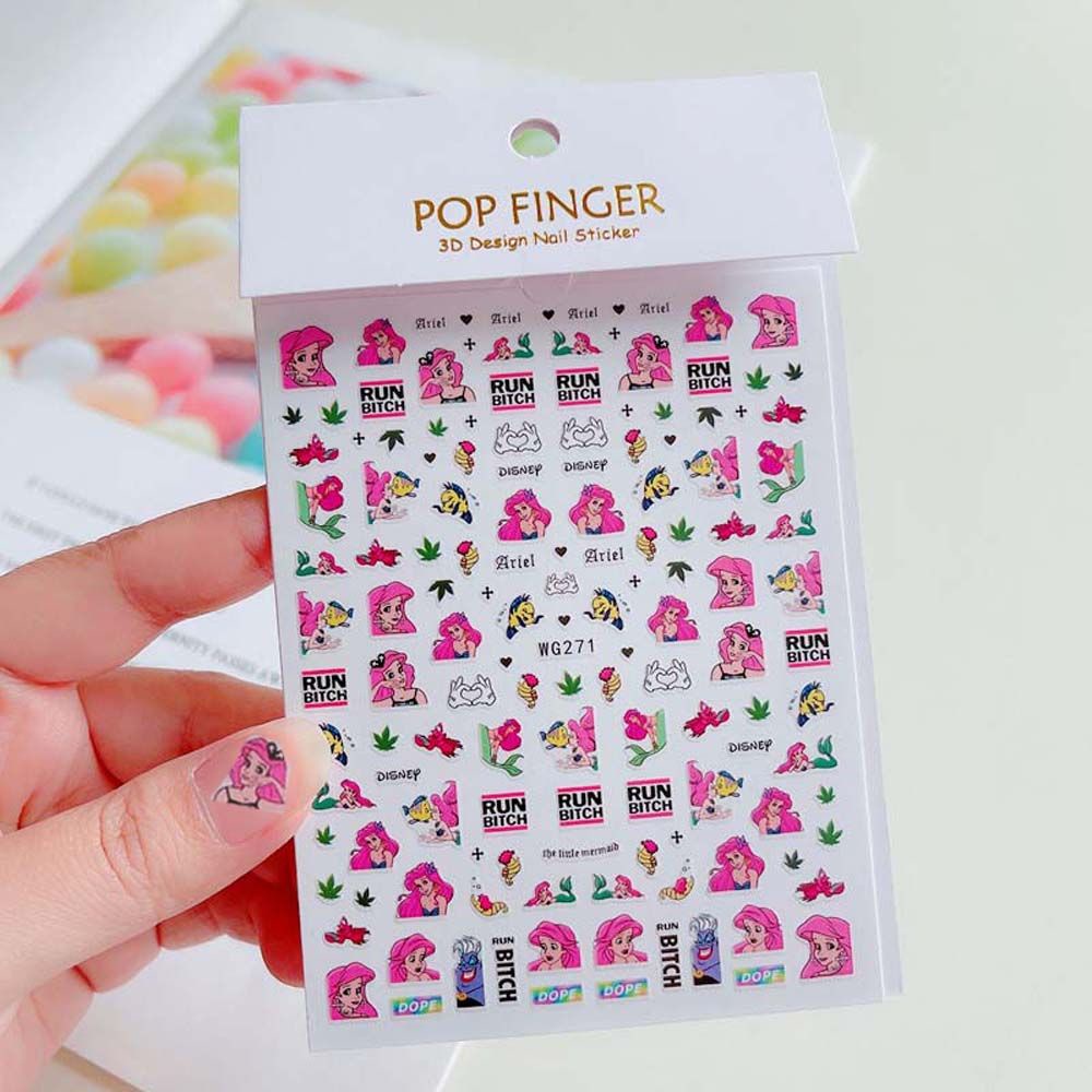 [Hàng mới về] Miếng dán trang trí móng hình công chúa Elsa Frozen dễ thương cho bé gái
