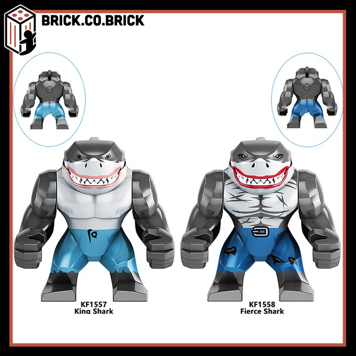 Mô Hình Lắp Ráp Cá Mập King Shark Đồ Chơi Lego Harley Quin phim Suicide Squad Marvels DC Super Hero KF1557 KF1558