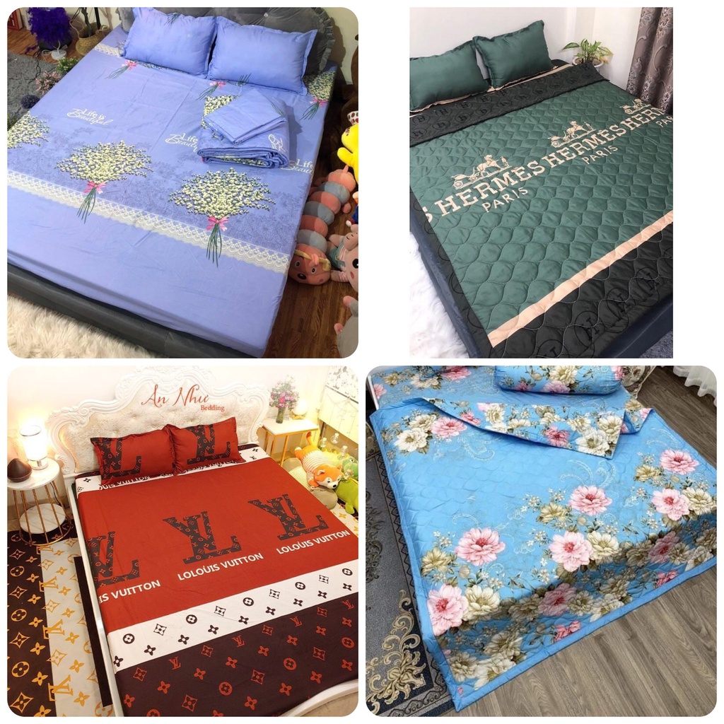 Ga giường cotton poly ga nệm 1m6 và 1m8, P4