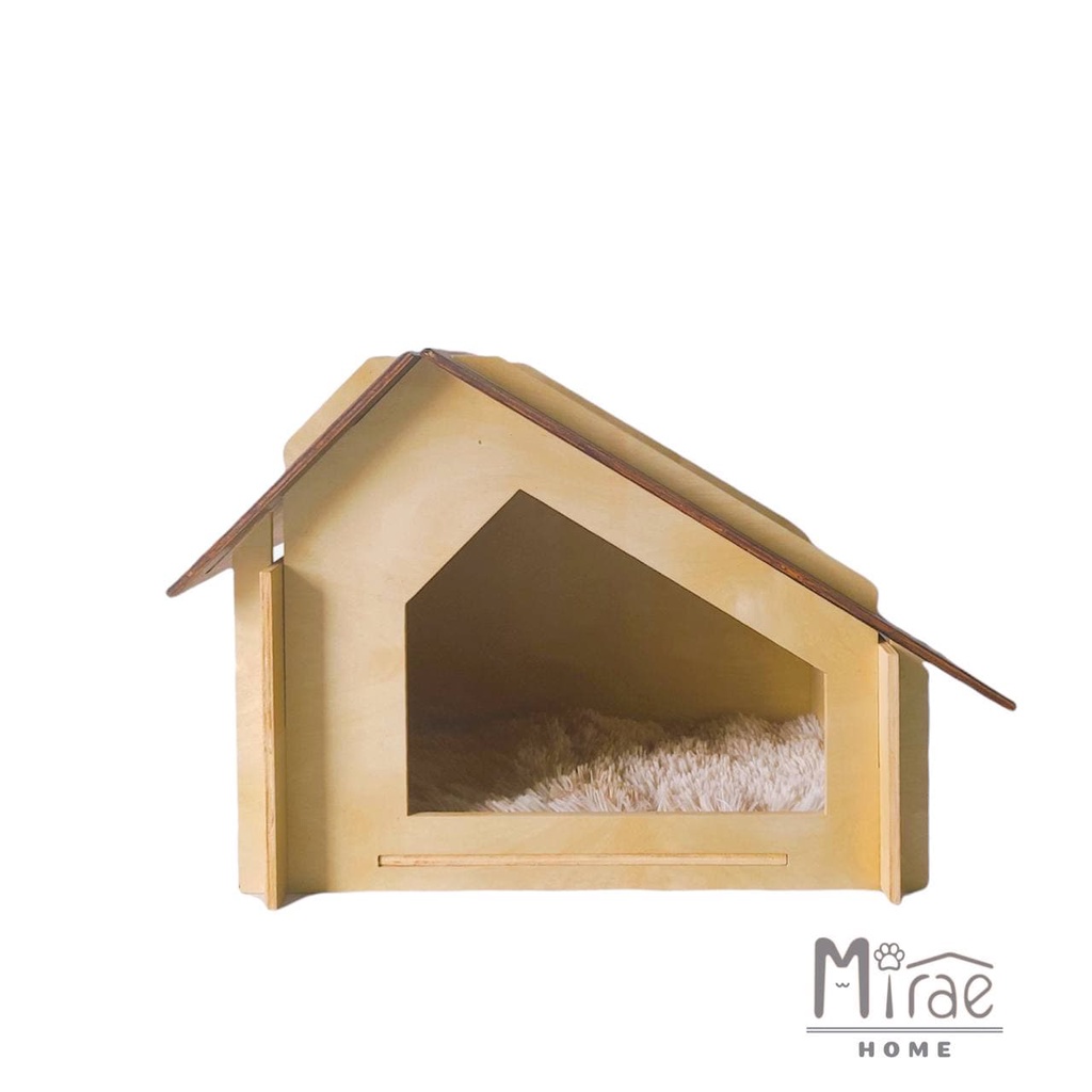 Nhà mèo, ổ mèo, ổ nằm gỗ MDF nhập khẩu cao cấp, dễ lắp ghép Size to phù hợp mèo 1-6kg Mirae Home MHCHPL03