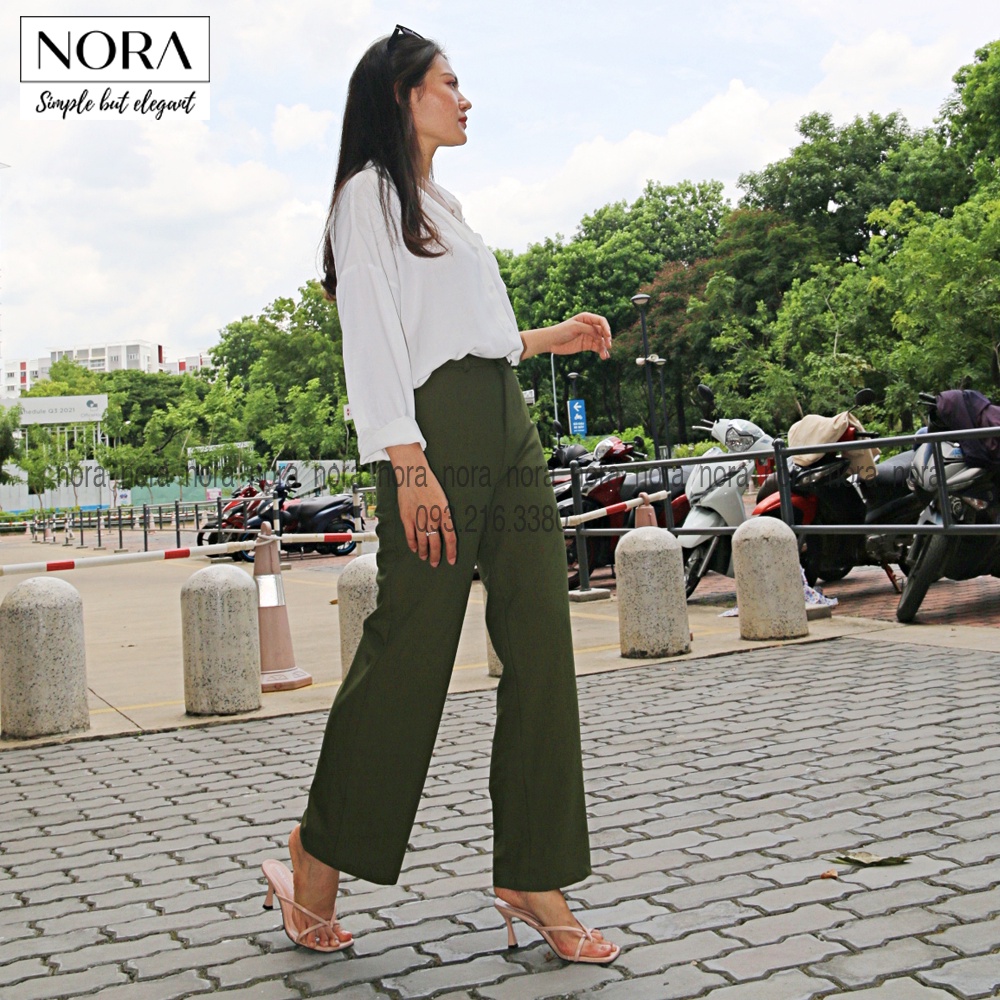 Quần Ống Suông Siêu Hack Dáng, Quần Suông Nữ Vải Cotton Nhật Siêu Mát Ít Nhăn Tôn Chân Dài