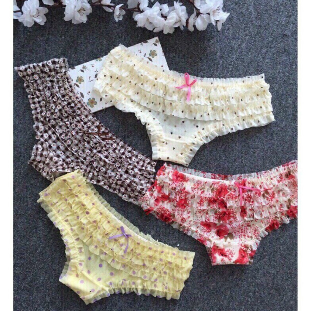 Quần lót ren xếp tầng sexy - Quần lót nhún bèo CANDY Quần lót viền bèo