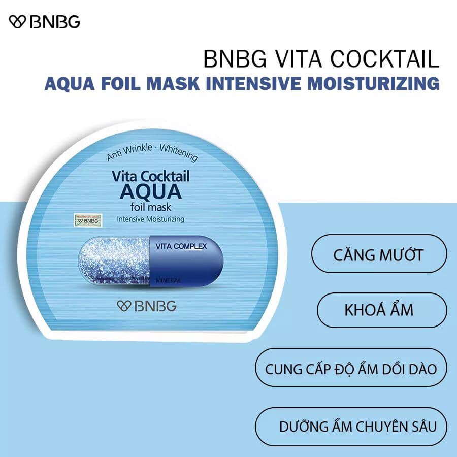 [HÀNG CHÍNH HÃNG] Mặt nạ cấp ẩm chuyên sâu BNBG Vita Cocktail Aqua Foil Mask