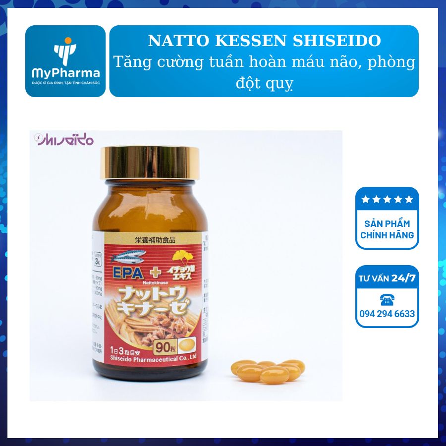 NATTO KESSEN SHISEIDO: Tăng cường tuần hoàn máu não, phòng ngừa đột quỵ