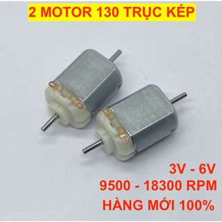 2 cái motor 130 trục kép 3V - 6V mô men xoắn lớn mới 100% thương hiệu lớn tốc độ 9500 - 18300 RPM - LK0396