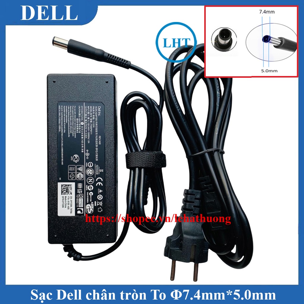 Sạc Laptop Dell 19.5V – 4.62A – 90W dành cho Dell E6420/ E6520/ 4050/ 3442/ 3443/ 3543 (Tặng kèm dây nguồn)