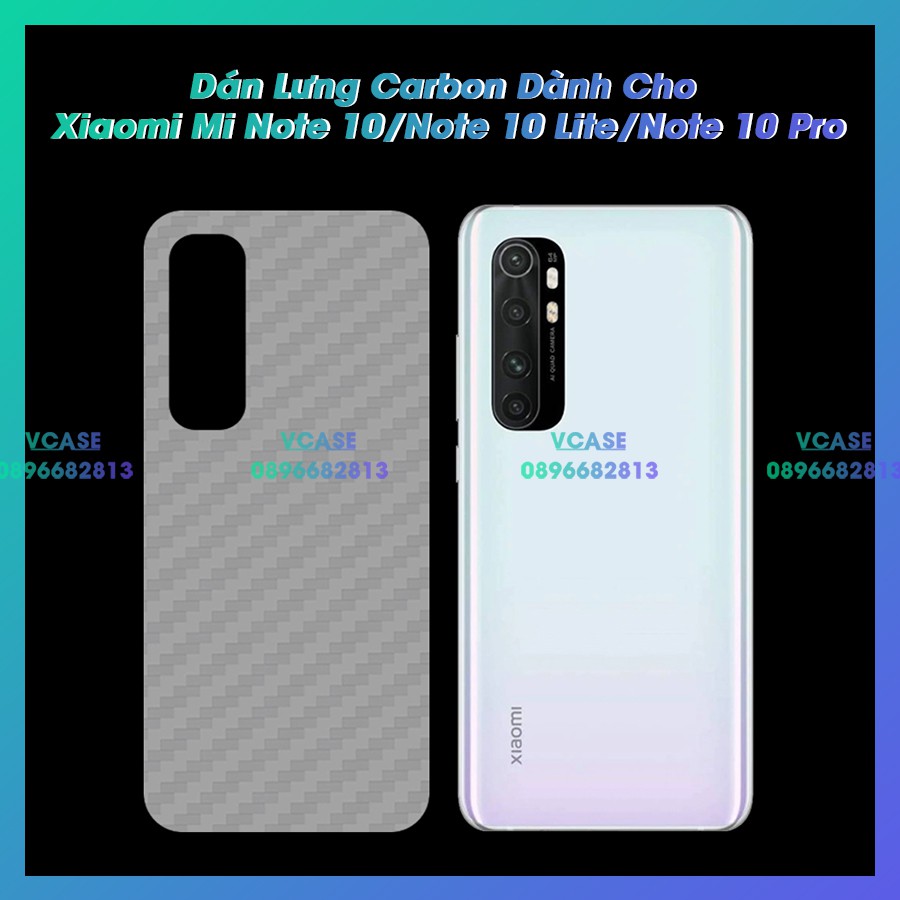 Miếng dán lưng cacbon Xiaomi Mi Note 10 / Mi Note 10 Lite / Mi Note 10 Pro