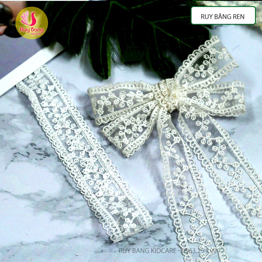 Ruy băng ren HQ, ruy băng làm nơ kẹp tóc
