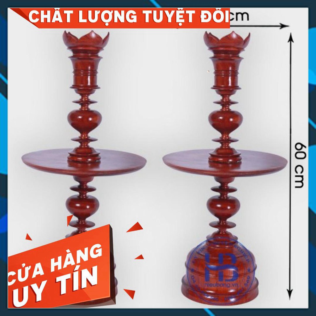 Chân đèn bằng gỗ Hương 60cm