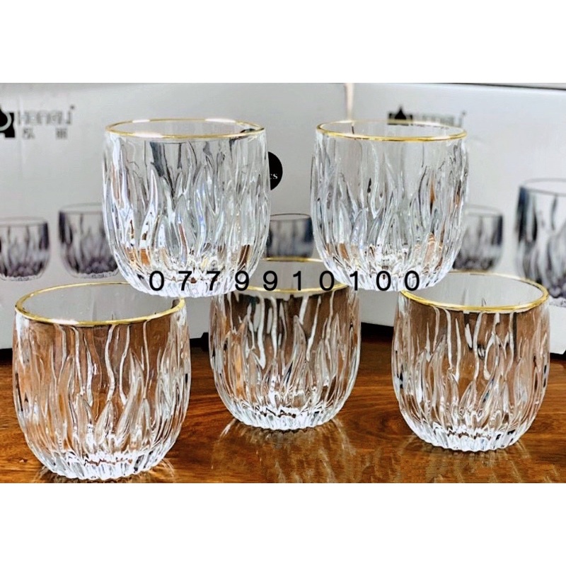 BỘ 6 LY THUỶ TINH TRÒN KIỂU ĐỦ MÀU 270ml