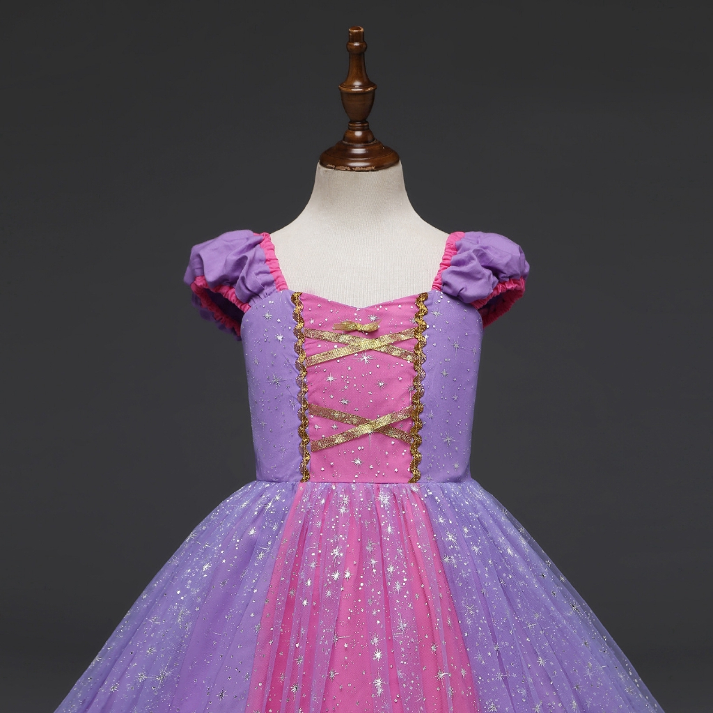 Đầm hóa trang công chúa người đẹp tóc mây dễ thương cho bé gái