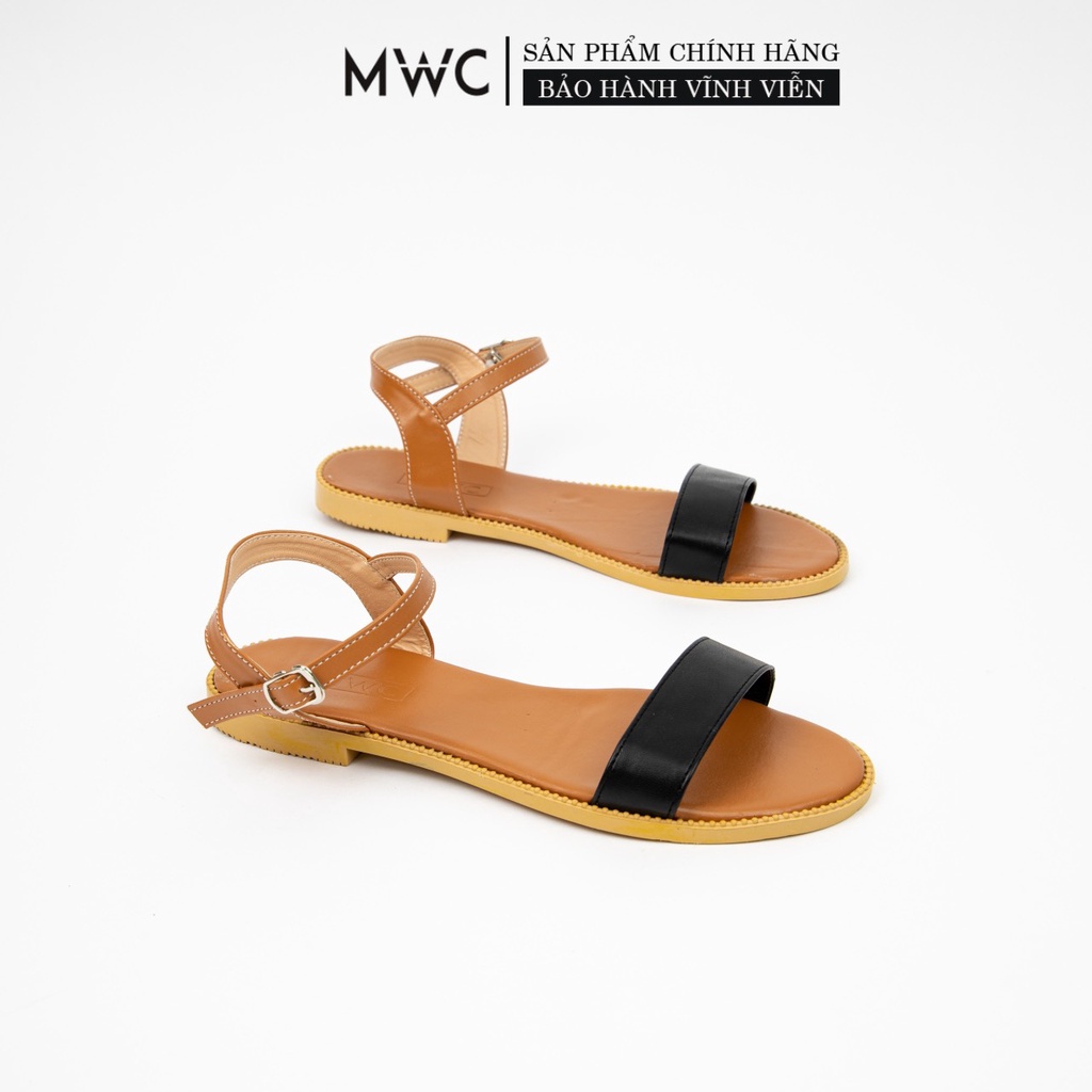 GIÀY SANDAL NỮ THỜI TRANG MWC - GIÀY SANDAL NỮ ĐẾ THẤP QUAI NGANG BASIC SIÊU XINH SIÊU HOT NUSD- 12004