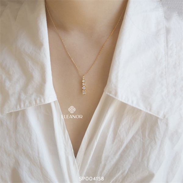 Dây chuyền nữ bạc 925 Eleanor Accessories đính đá phụ kiện trang sức dễ thương xinh xắn