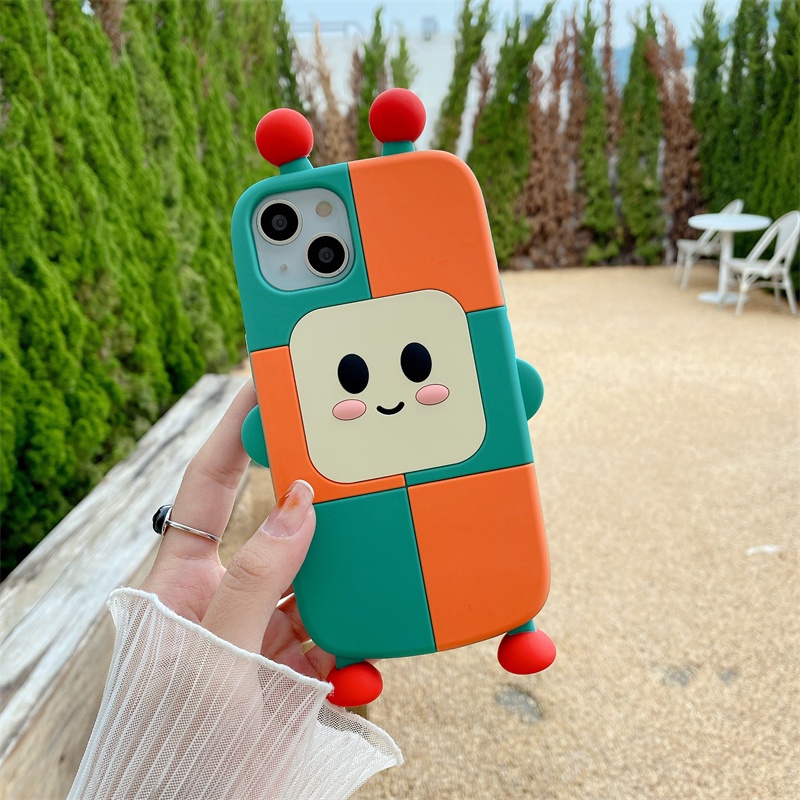 Ốp Điện Thoại Silicone Mềm Hình Robot 3D Cho IPhone13 12 11Pro Max XR X XS Max