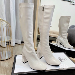 boots đùi da bóng cao 9p
