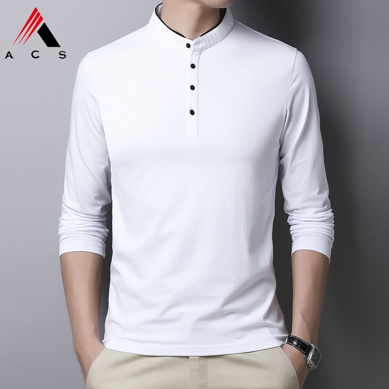 Áo thun cổ đứng tay dài thời trang sành điệu dành cho nam