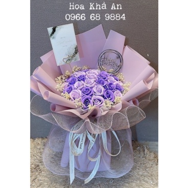 Bó hoa Sáp 35bông viền babi khô cao cấp. ship hoả tốc HN