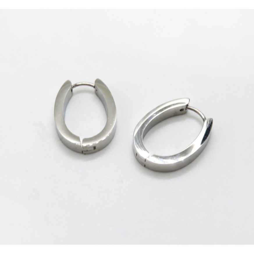 Khuyên titan chữ U dẹt lớn gập đúc cá tính UNI58
