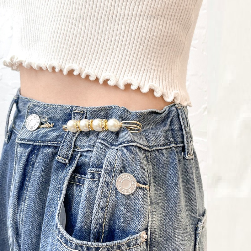 Set 6 ghim cài lưng quần QIHE JEWELRY đính ngọc trai giả làm quà tặng cho bạn gái