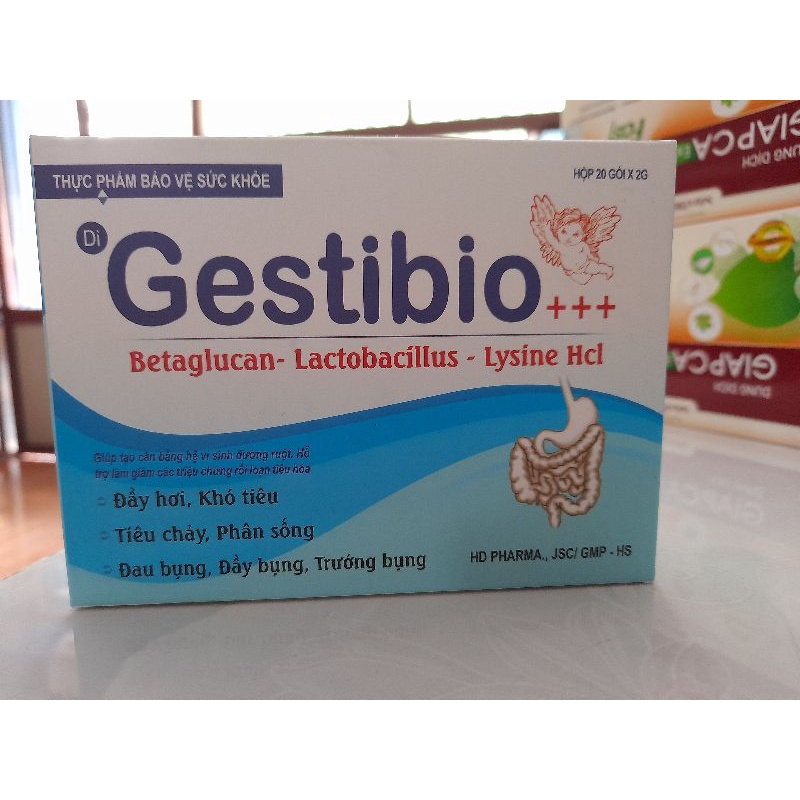 Gestibio_ giảm đầy hơi,khó tiêu,tiêu chảy,phân sống,đầy bụng,trướng bụng.Hộp 30 gói