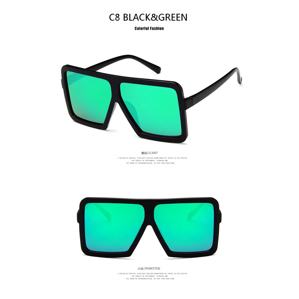 Kính mát SAMJUNE gọng vuông bản lớn thời trang cho nam nữ