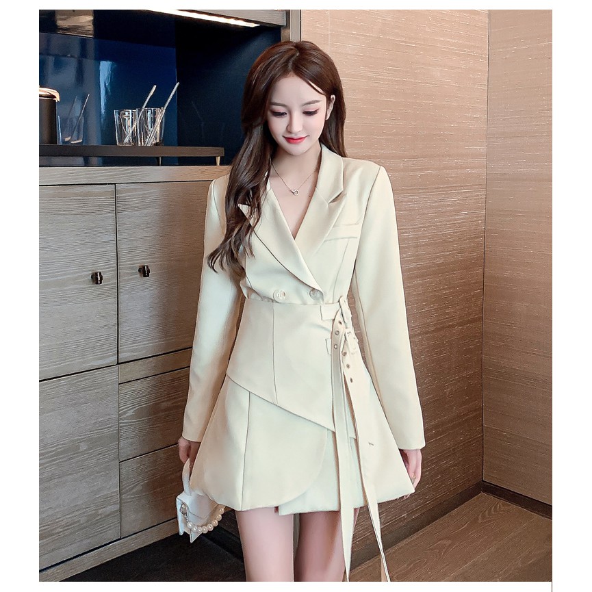 [SIÊU SALE] Đầm Vest Blazers Thắt Eo Hàng Quảng Châu Thiết Kế Phong Cách Hàn Quốc