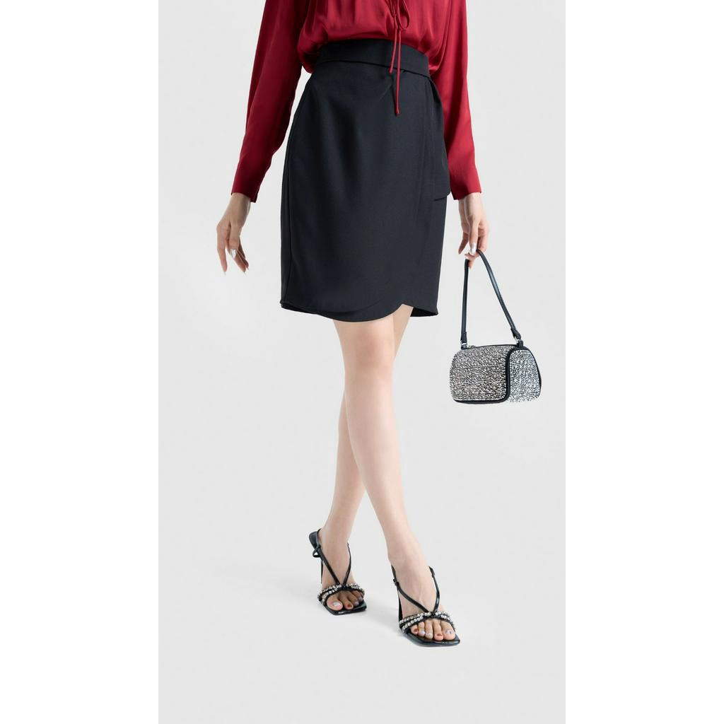 Chân váy mini đắp tà sành điệu, váy công sở Vella Fashion VV23005