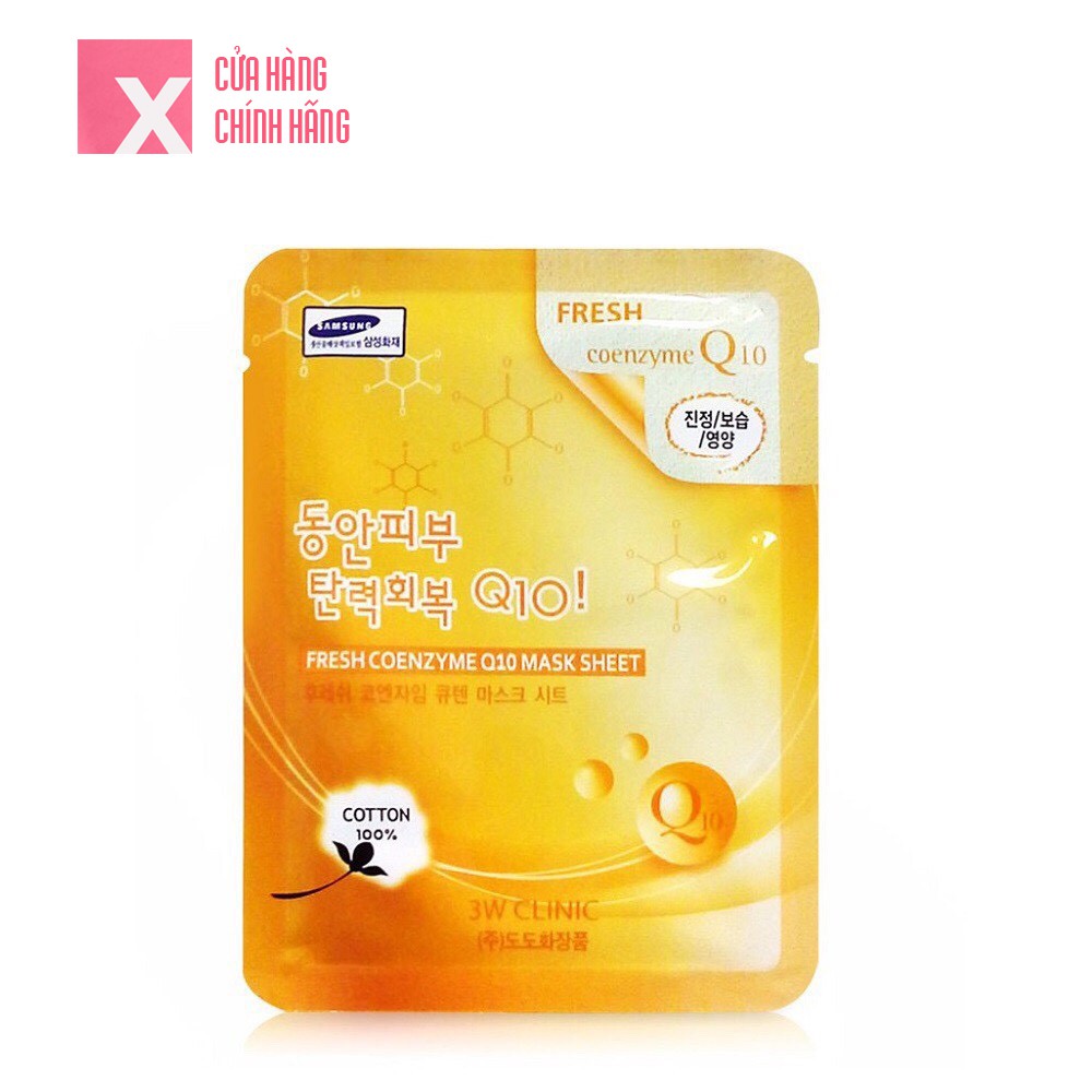 Mặt Nạ Bổ Sung Collagen 3W Clinic Fresh Coenzyme Q10 Mask Sheet 23ml