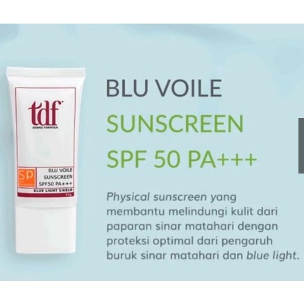 [TEM CHÍNH HÃNG] KEM CHỐNG NẮNG THẾ HỆ MỚI CHỐNG ÁNH SÁNG XANH TDF BLUE VOILE - 50g