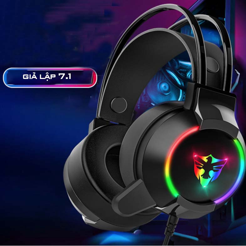 (siêu hót) Tai nghe chụp tai gaming giả lập 7.1 G606 full box led rgb cho máy tính pc laptop chơi game giải trí cổng USB