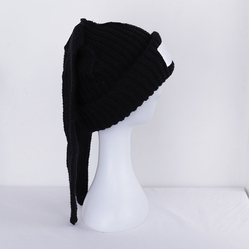 Mũ Beanie Dệt Kim Đính Tai Thỏ Tai Dài Dễ Thương
