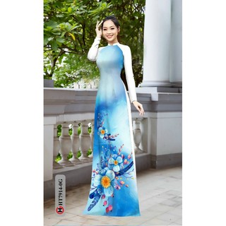 vải áo dài in hoa 3D