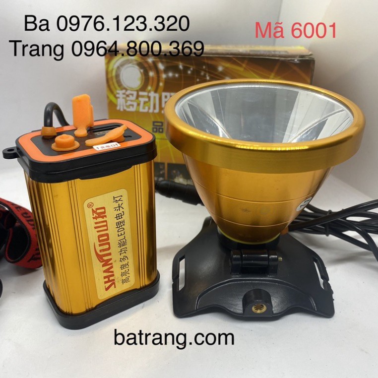 Đèn pin siêu sáng đội đầu pin rời 200W 16h sáng 6001