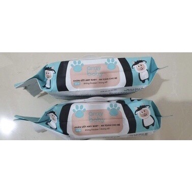 Combo 12 hộp Khăn ướt cao cấp AmyBaby kháng khuẩn (80/hộp)