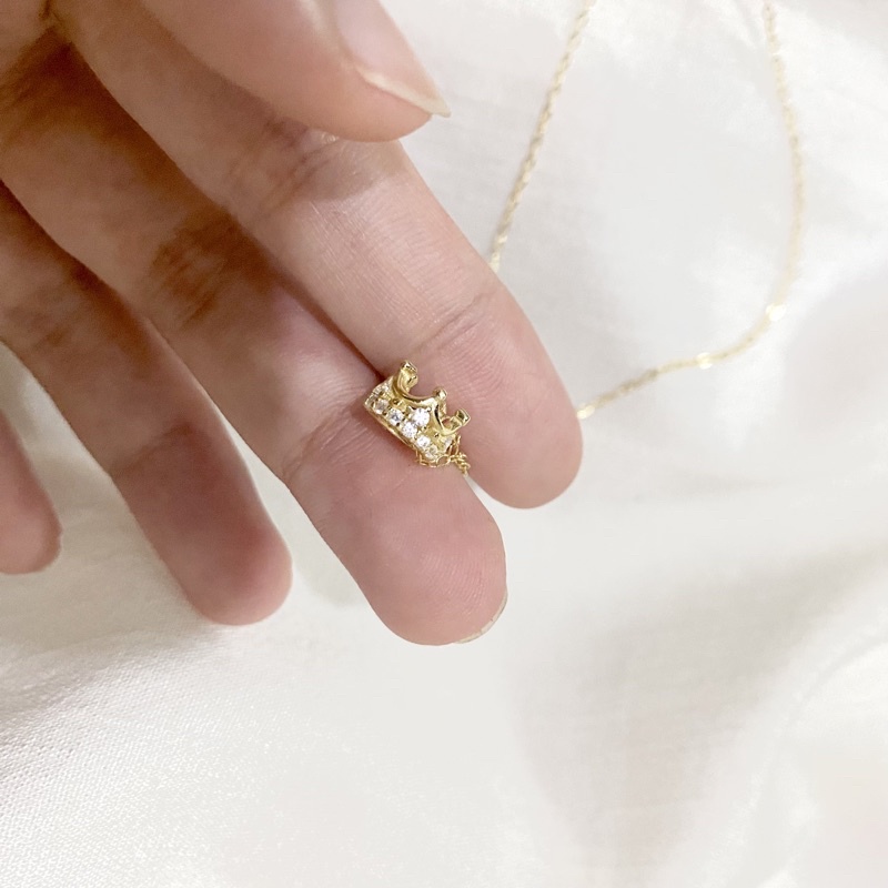 Dây chuyền vương miện bạc s925 mạ vàng 14k cực đẹp