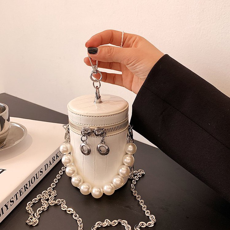 Túi Đeo Vai JASMIN NOIR Trong Suốt Dây Phối Ngọc Trai Cho Nữ