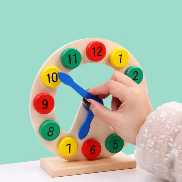 Đồ chơi gỗ - giáo cụ Montessori đồng hồ học xem giờ