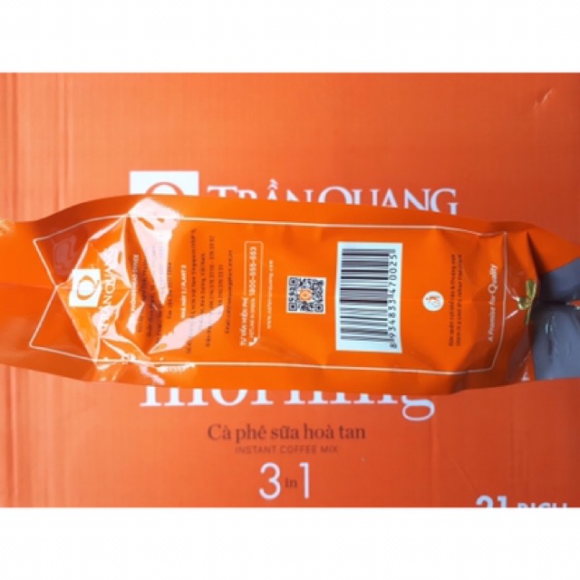 Cafe Sữa Hòa Tan Trần Quang &quot;Good morning&quot; 480gr (24 gói x 20gr)