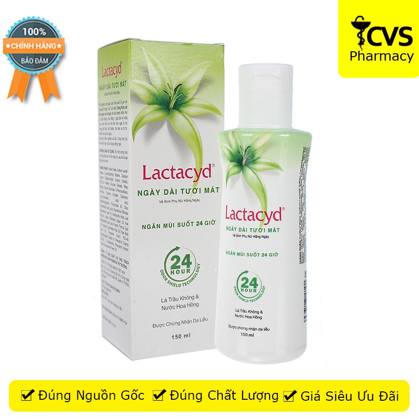 Dung Dịch Vệ Sinh Phụ Nữ Lactacyd 150ml Lá Trầu Không &amp; Nước Hoa Hồng - CVSpharmacy