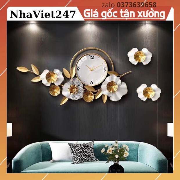 Đồng Hồ Treo Tường Trang Trí Hoa Mai-Mã 2106-Kt 93x84cm-đồng hồ tranh đẹp, rẻ-quà tặng ý ngĩa-hàng nhập khẩu -bh 5 năm