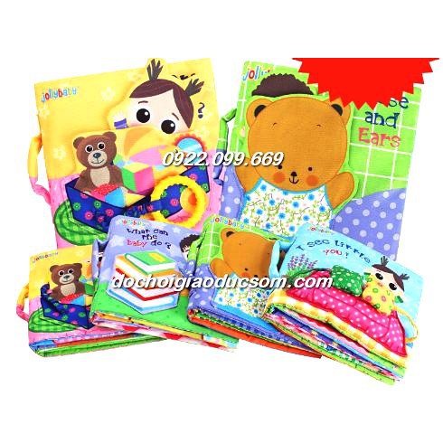 Sách vải tương tác ú òa Jolly baby - loại to đẹp