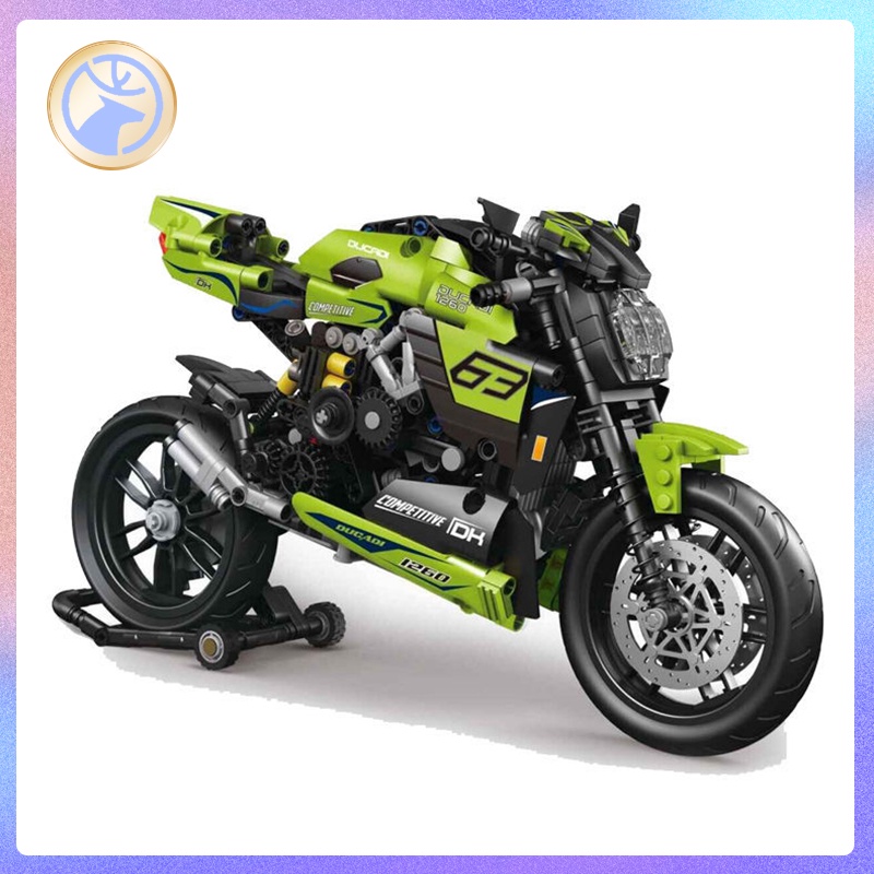 Set 836 Miếng Dán Trang Trí|Bộ Lắp Ráp Lego Xe Mô Tô Ducati Big Devil Cho Ngày Valentine