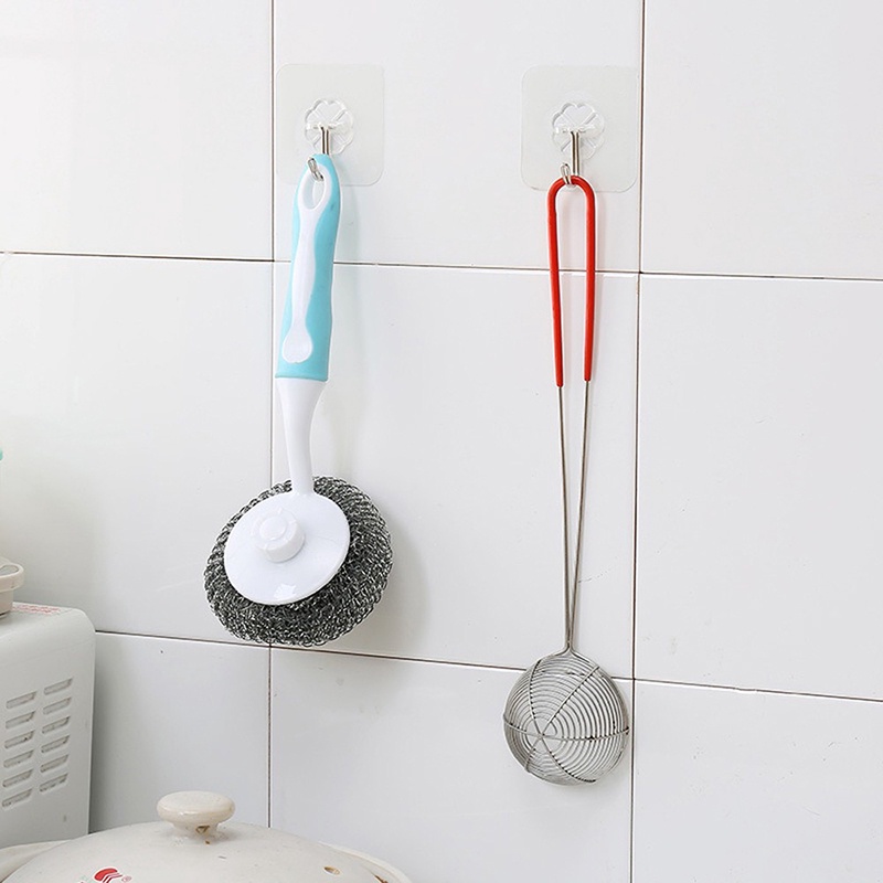 Set 10 móc treo đồ OSSAYI tự dính trong suốt tiện dụng cho nhà bếp/phòng tắm