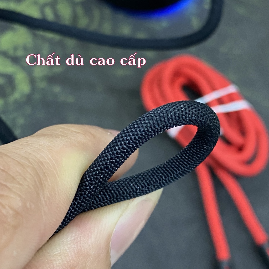 Dây cáp sạc cho IPđèn Led RGB,dây xạc bọc dù iphon tablet táo sạc nhanh-KLH