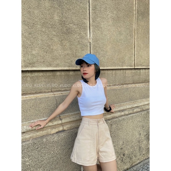 Áo croptop sát nách trơn 4 màu (Freesize)