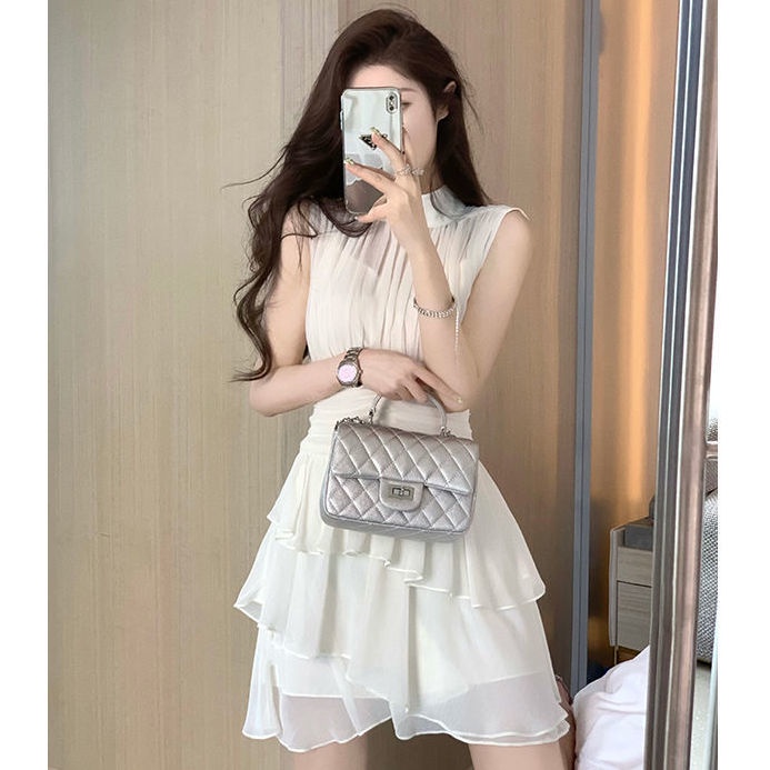 Đầm Chiffon Sát Nách Ôm Eo Thiết Kế Độc Đáo Thời Trang Cho Nữ