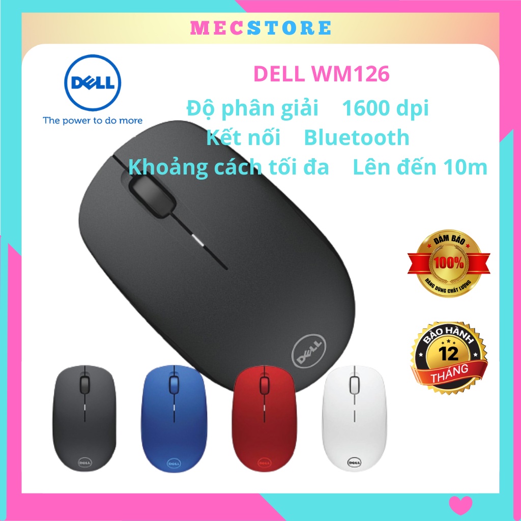 chuột máy tính laptop không dây giá rẻ DELL WM126 - Mecstore