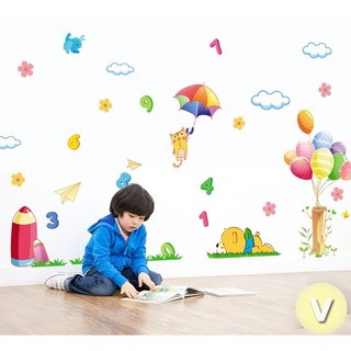 Decal dán tường Học đếm số